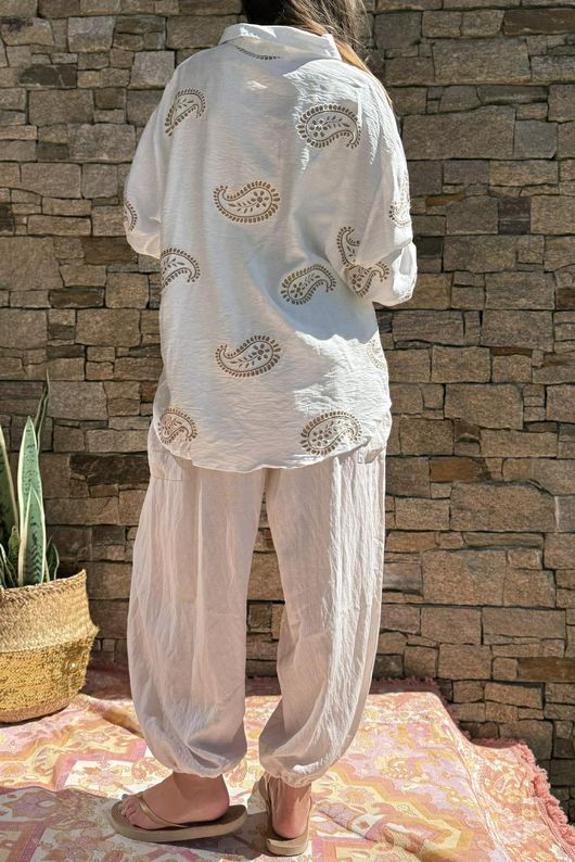 Yara Paisley Shirt White